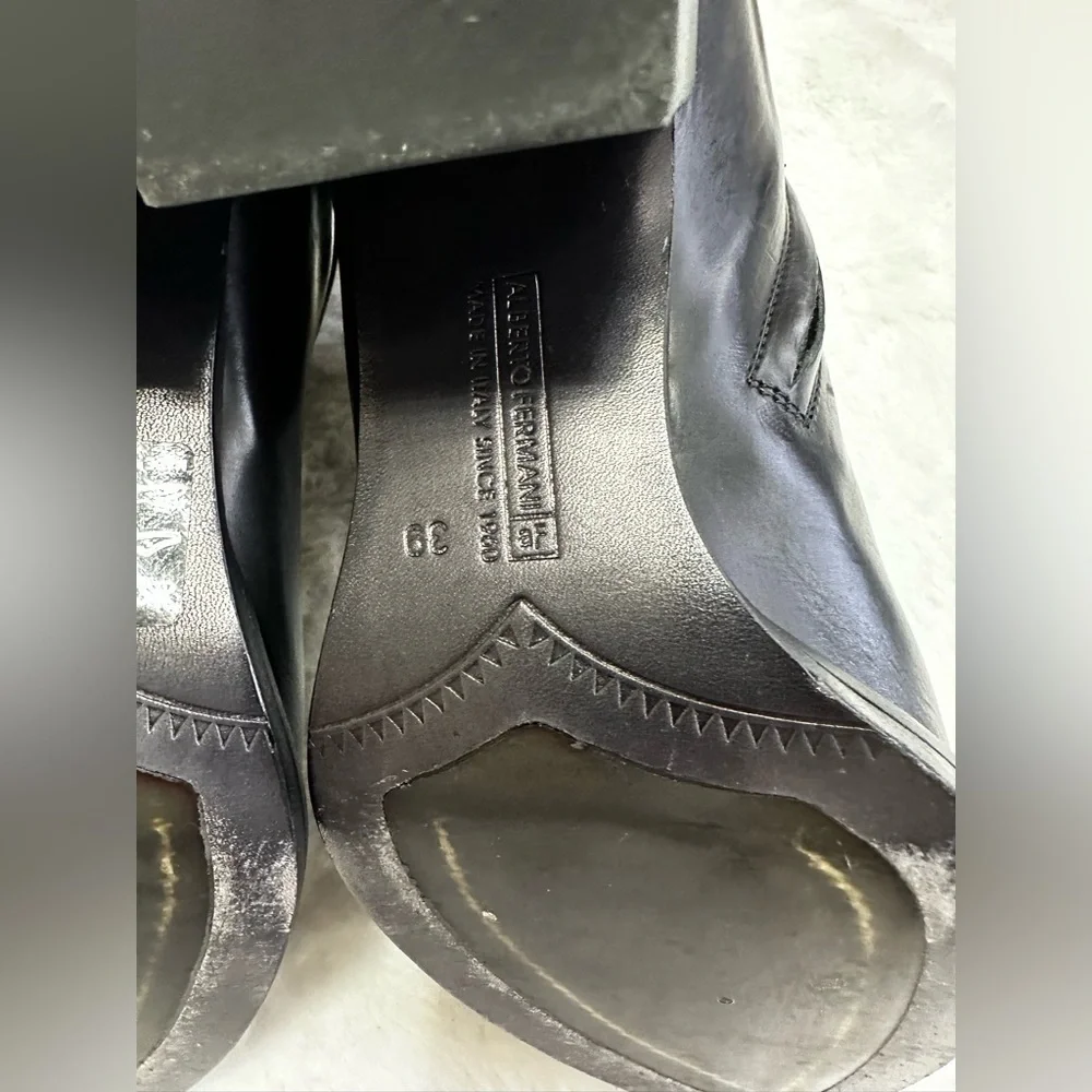 Alberto Fermani Black Leather Ankle Boots